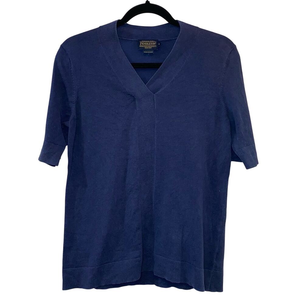Pendleton Navy Silk Blend Sweater